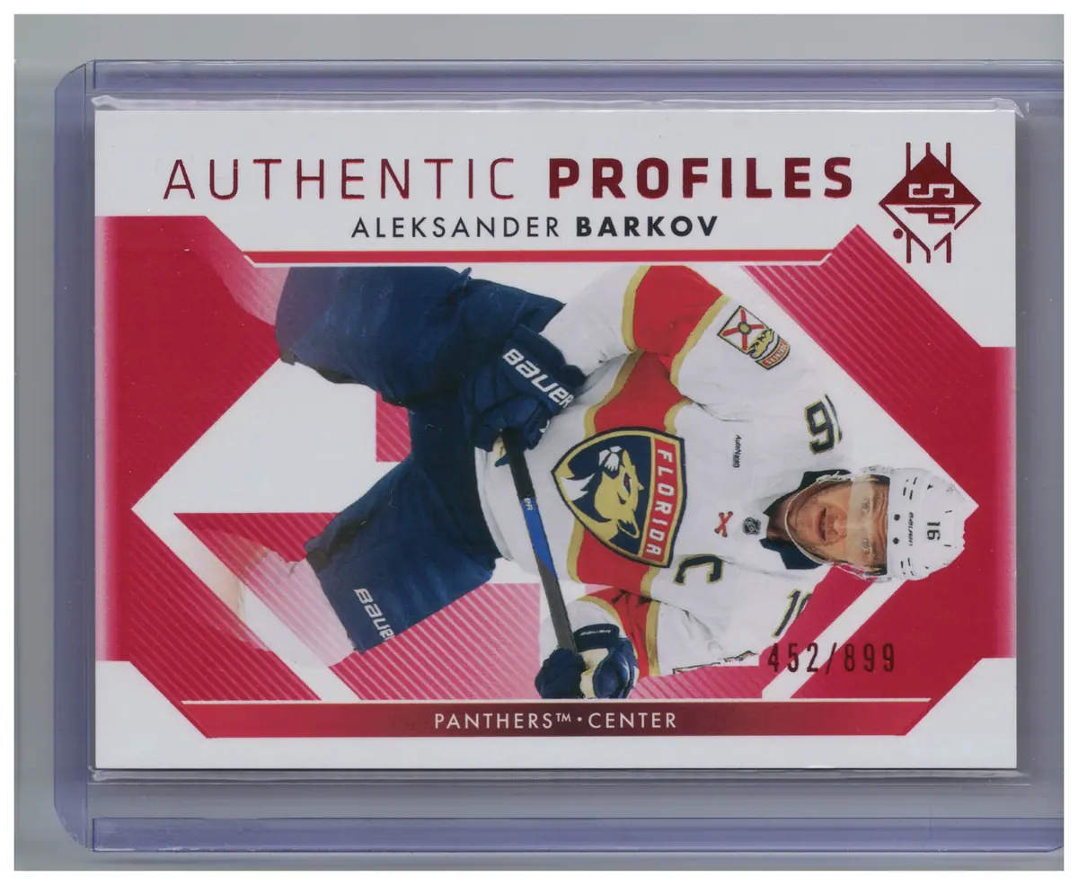 Aleksander Barkov 2023-24 SP Authentic Profiles Red 452/899 #AP-14 Panthers — front