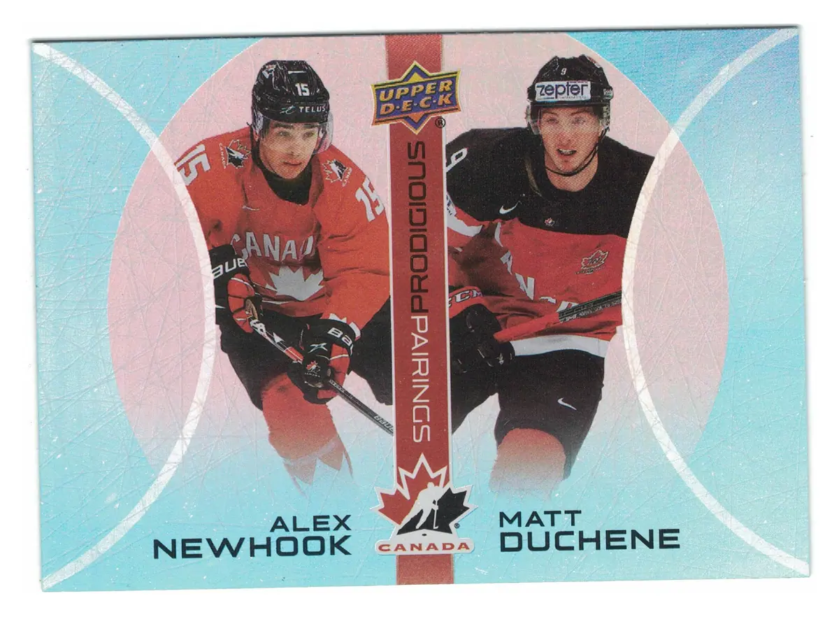 Alex Newhook / Matt Duchene Prodigious Pairings #PP-20 2026 UD Team Canada — front
