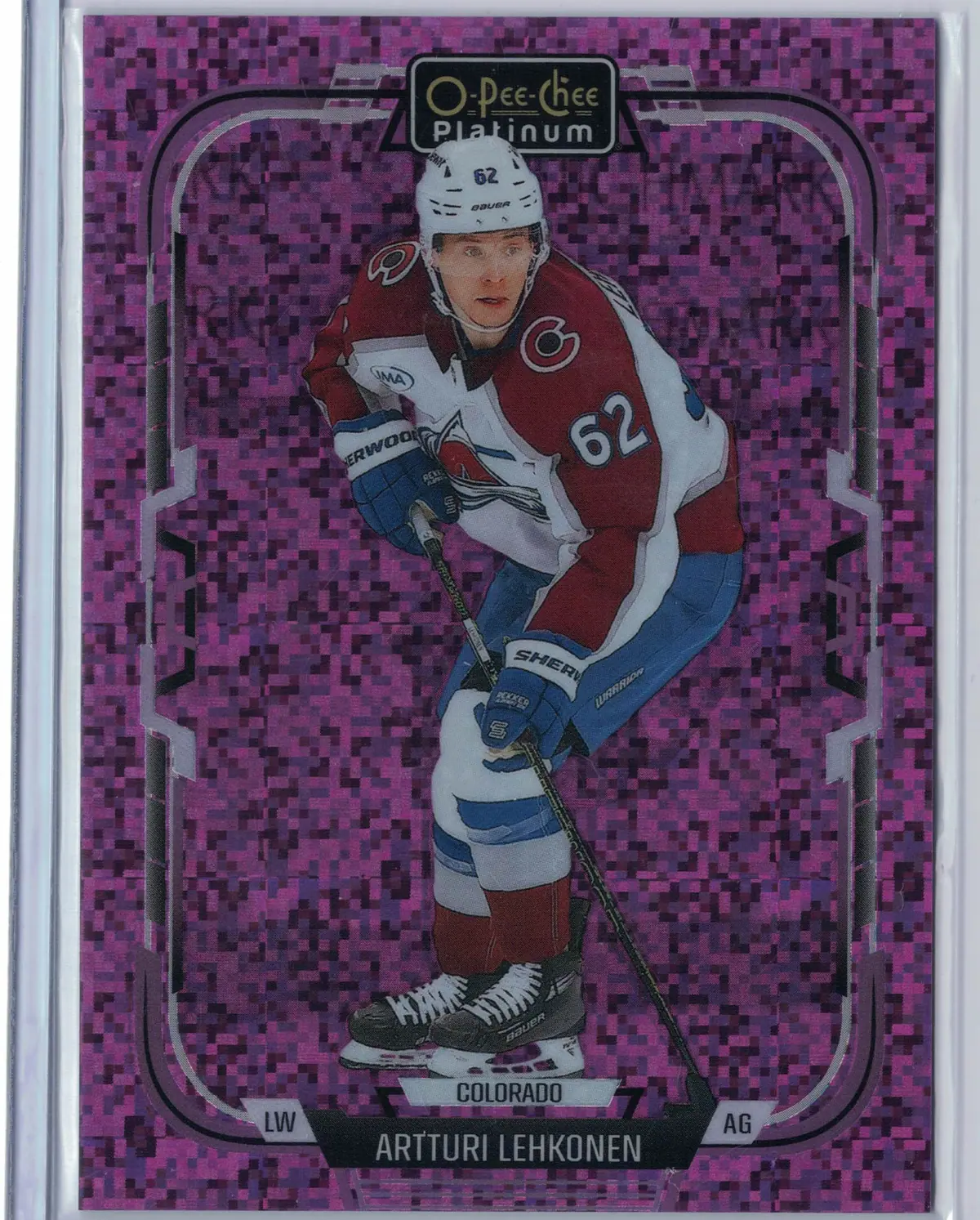 Artturi Lehkonen Violet Pixels 278/299 #77 2025-26 O-Pee-Chee Platinum — front