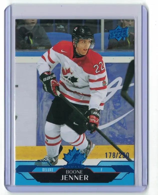 Boone Jenner Deluxe Blue /250 #21 Blue Jackets 2026 Upper Deck Team Canada — front