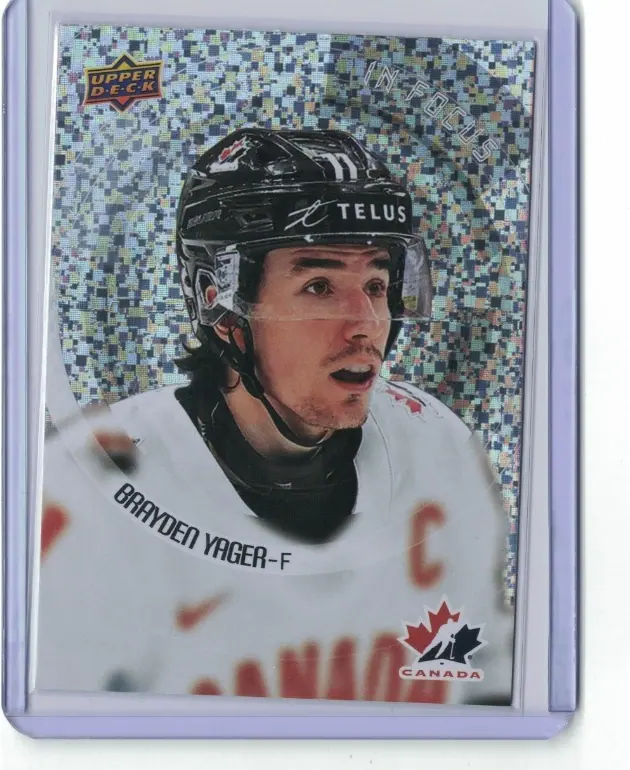 Brayden Yager 2026 Upper Deck Team Canada In Focus Speckle #IF-3 Hockey Card — front