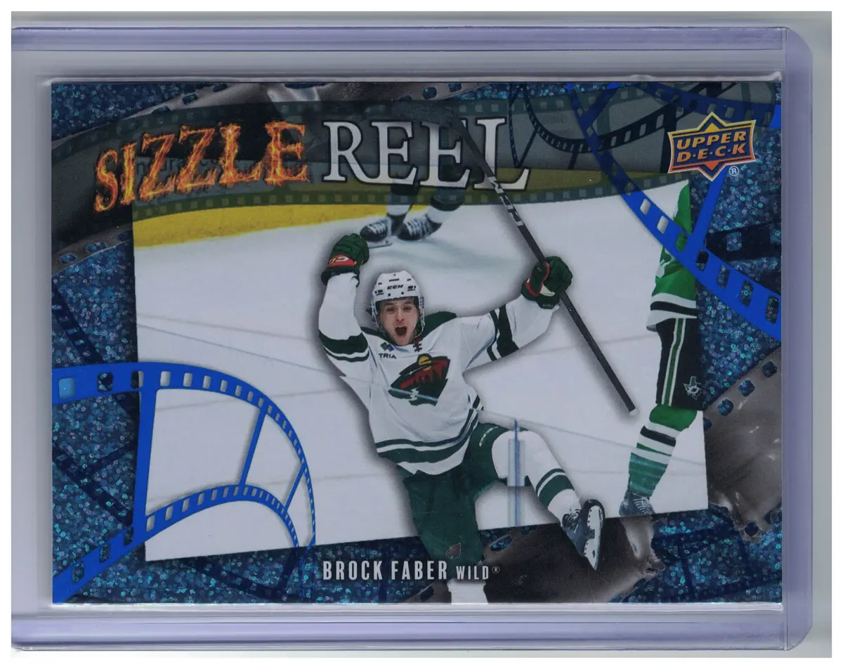 Brock Faber Sizzle Reel SPECKLE #SR-94 2025-26 UD Extended Series Hockey Card — front