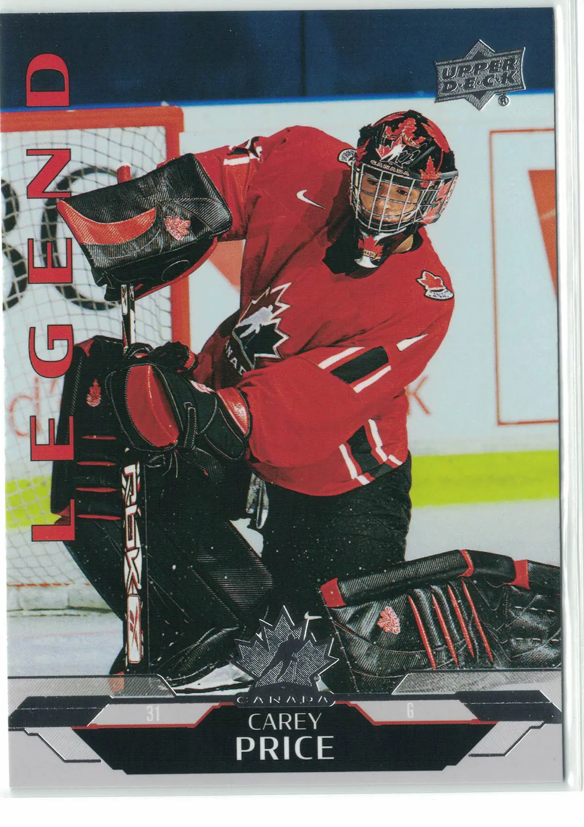 Carey Price Legend #199 2026 Upper Deck Team Canada Hockey Card — front