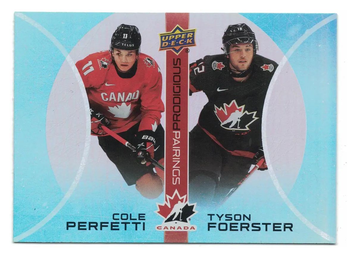 Cole Perfetti / Tyson Foerster Prodigious Pairings #PP-9 2026 UD Team Canada — front