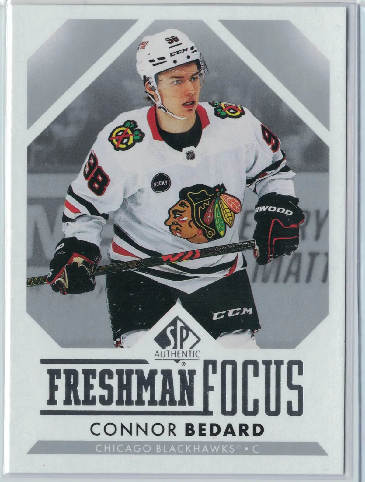 Connor Bedard 2023-24 SP Authentic Freshman Focus #FF-1 Chicago Blackhawks — front