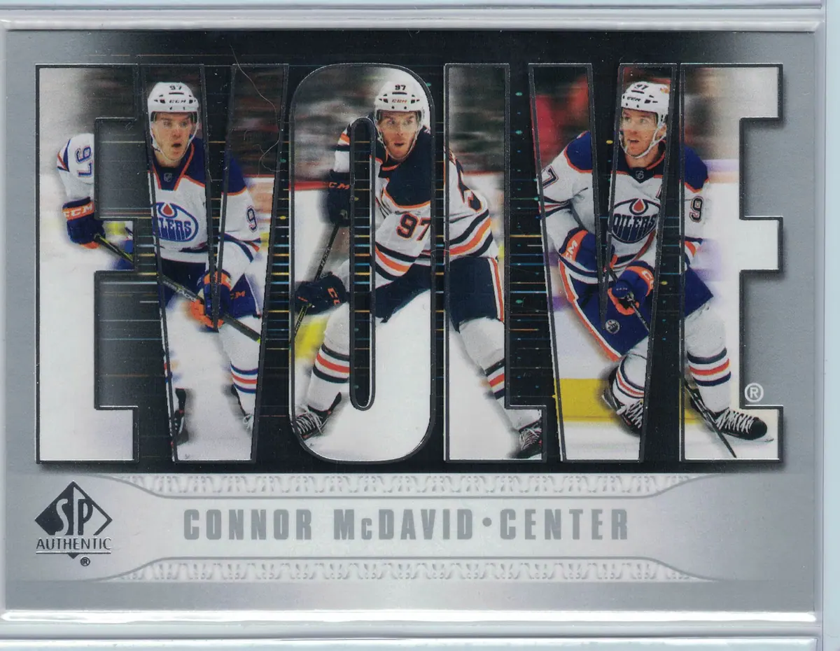 Connor McDavid Evolve #E-1 2023-24 SP Authentic Hockey Card — front