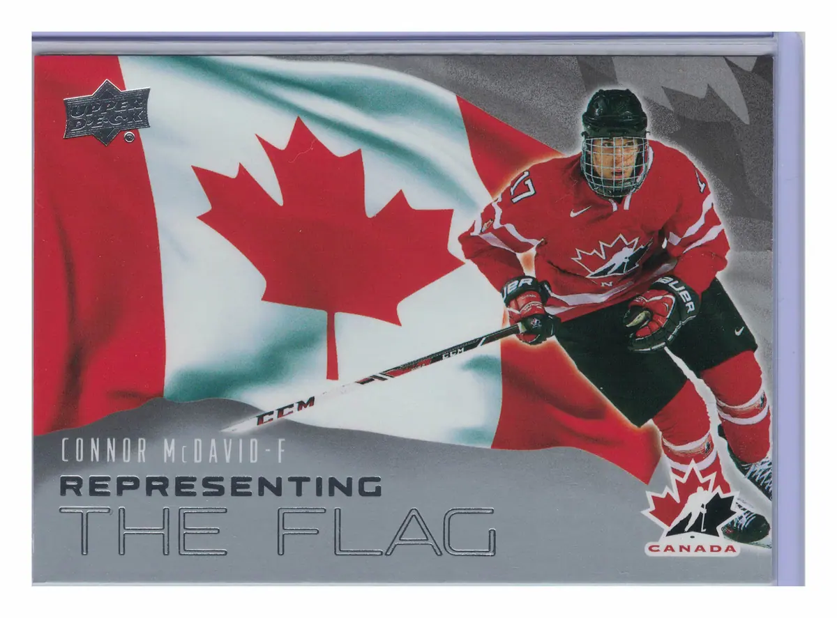 Connor McDavid Representing the Flag RF-22 Oilers 2026 UD Team Canada Insert — front