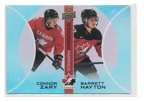 Connor Zary / Barrett Hayton Prodigious Pairings #PP-17 2026 UD Team Canada