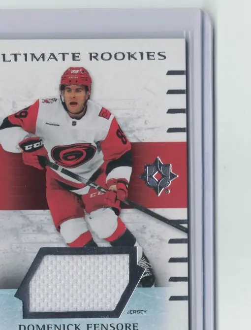 Domenick Fensore Ultimate Rookies Jersey RC 352 /499 #128 Hurricanes 2025-26 UD — front