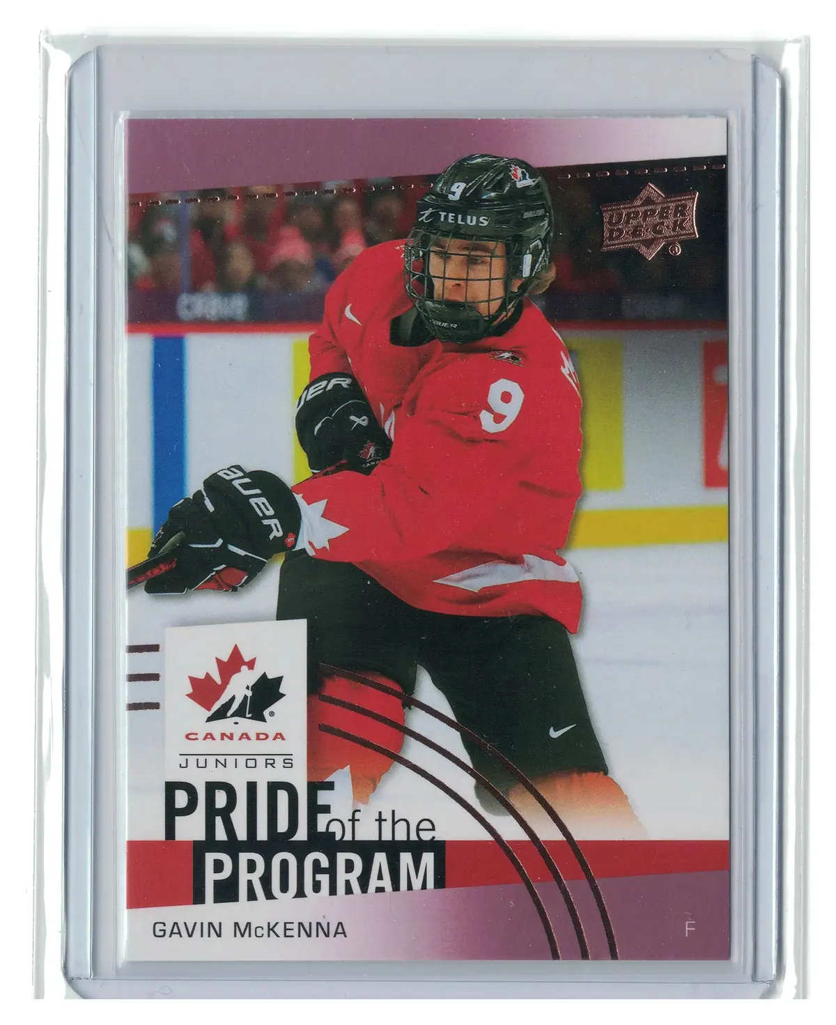 2025 Team Canada Juniors Pride of the Program ROSE GOLD Gavin McKenna #85 — front