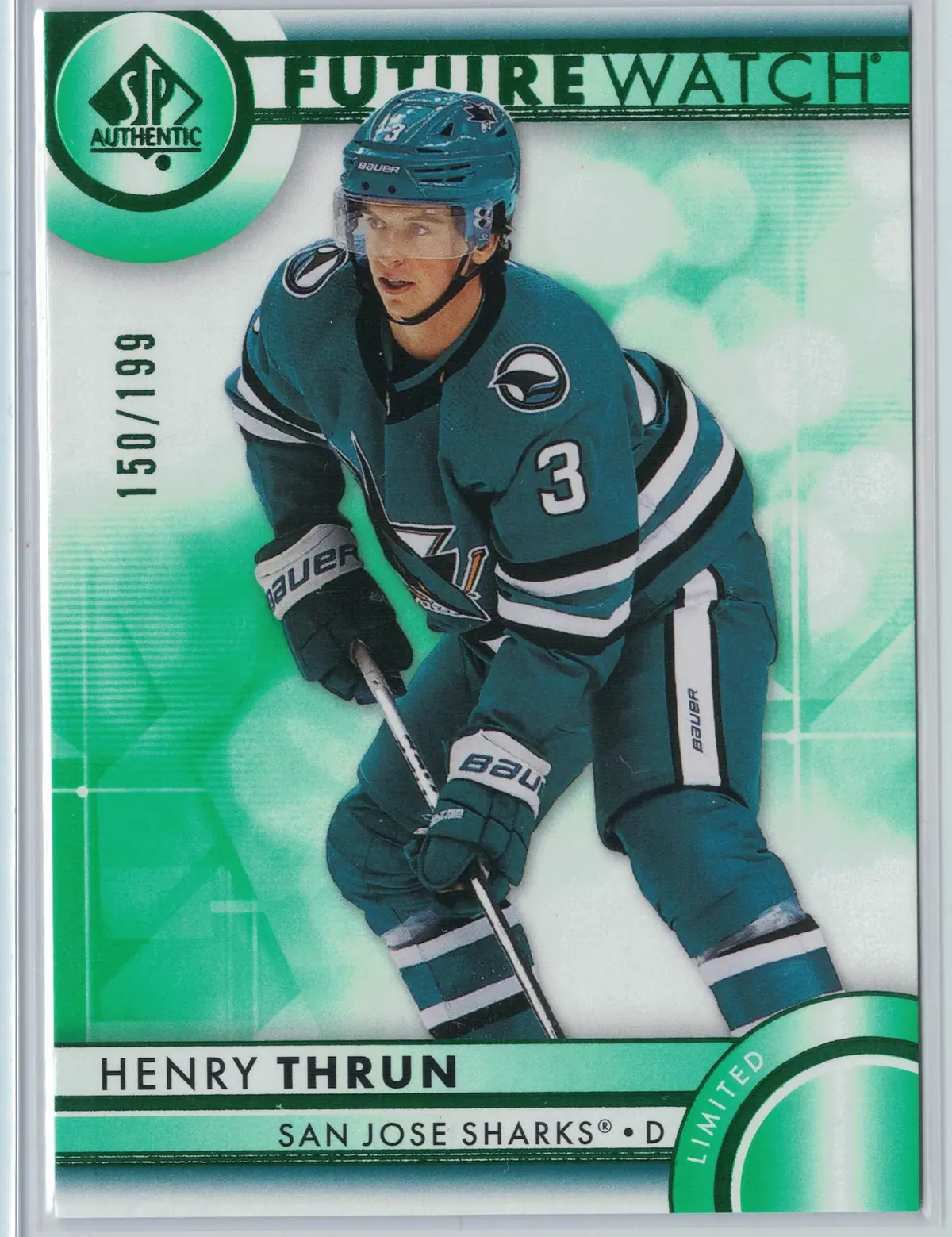 Henry Thrun 2023-24 SP Authentic Future Watch (front disc reads LIMITED) #160 — front