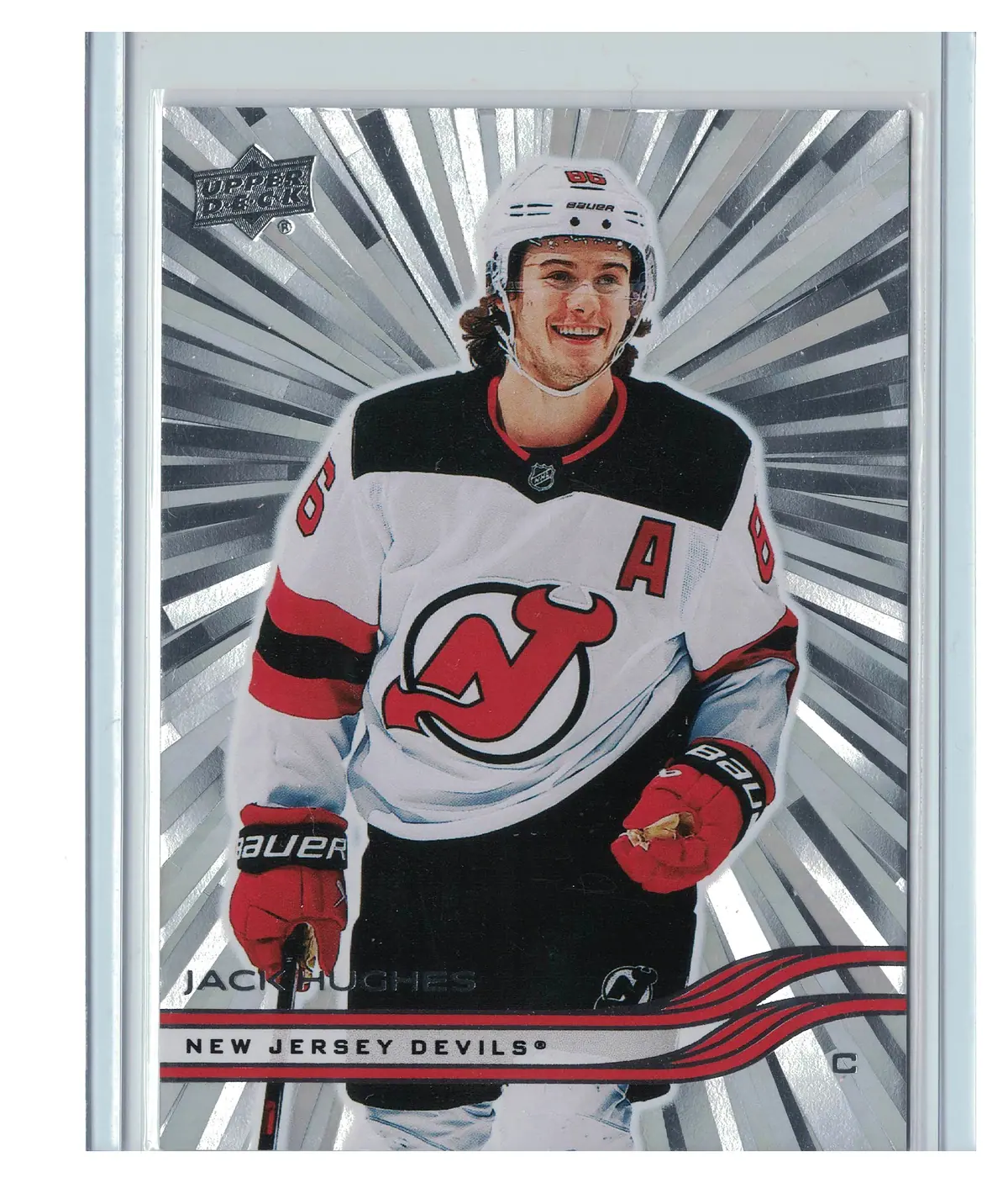 Jack Hughes Outburst #351 2025-26 Upper Deck Series 2 Hockey Card — front