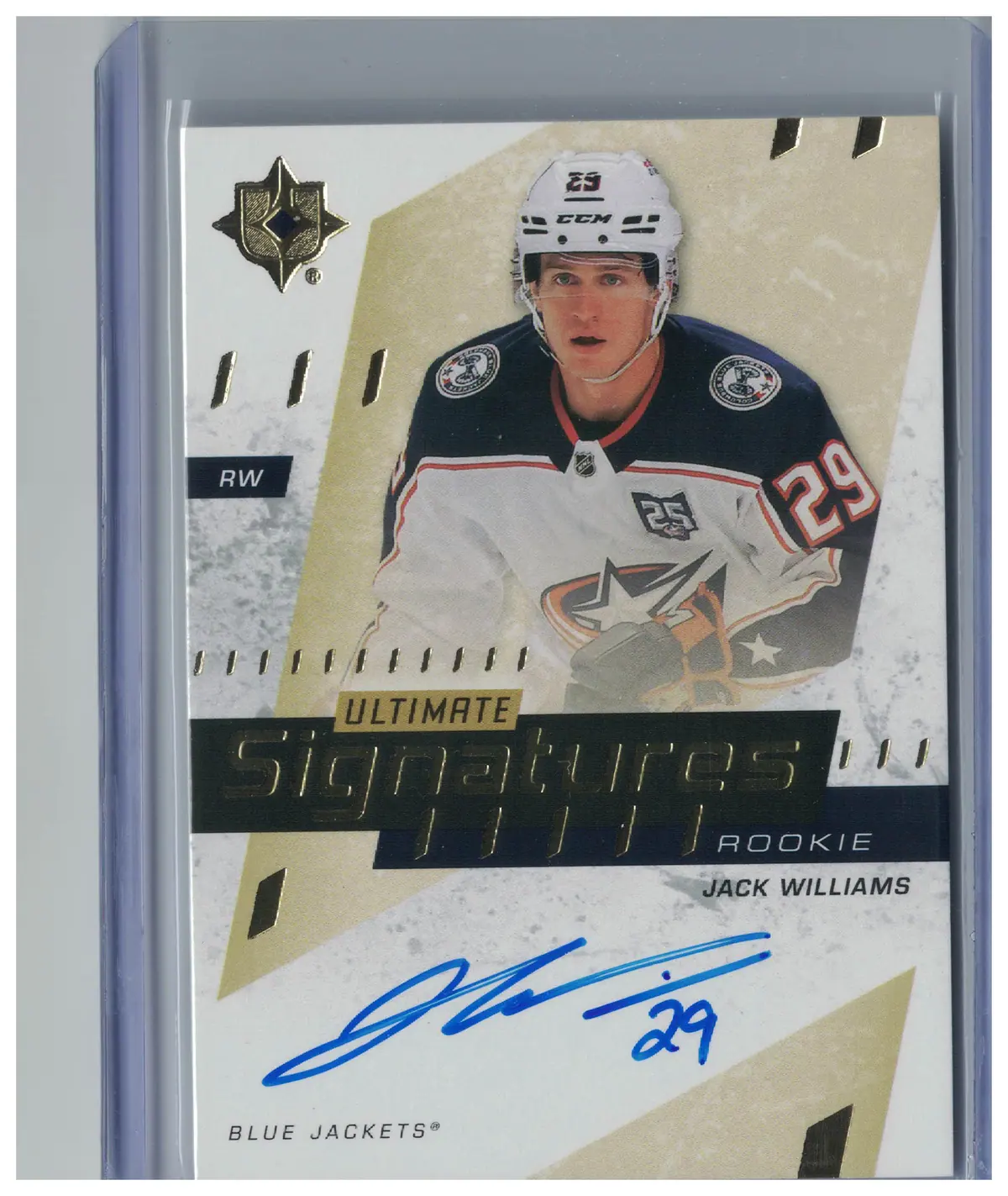 Jack Williams Ultimate Signatures Rookie Auto Autograph RC USR-JW Blue Jackets — front