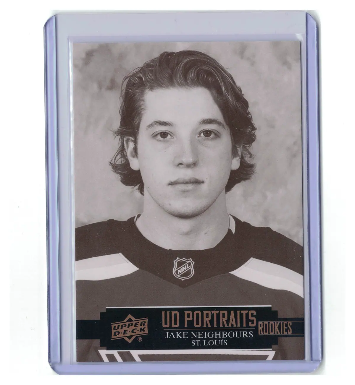 Jake Neighbours UD Portraits Rookies #P-42 2021-22 2021-22 Upper Deck Series 2 — front