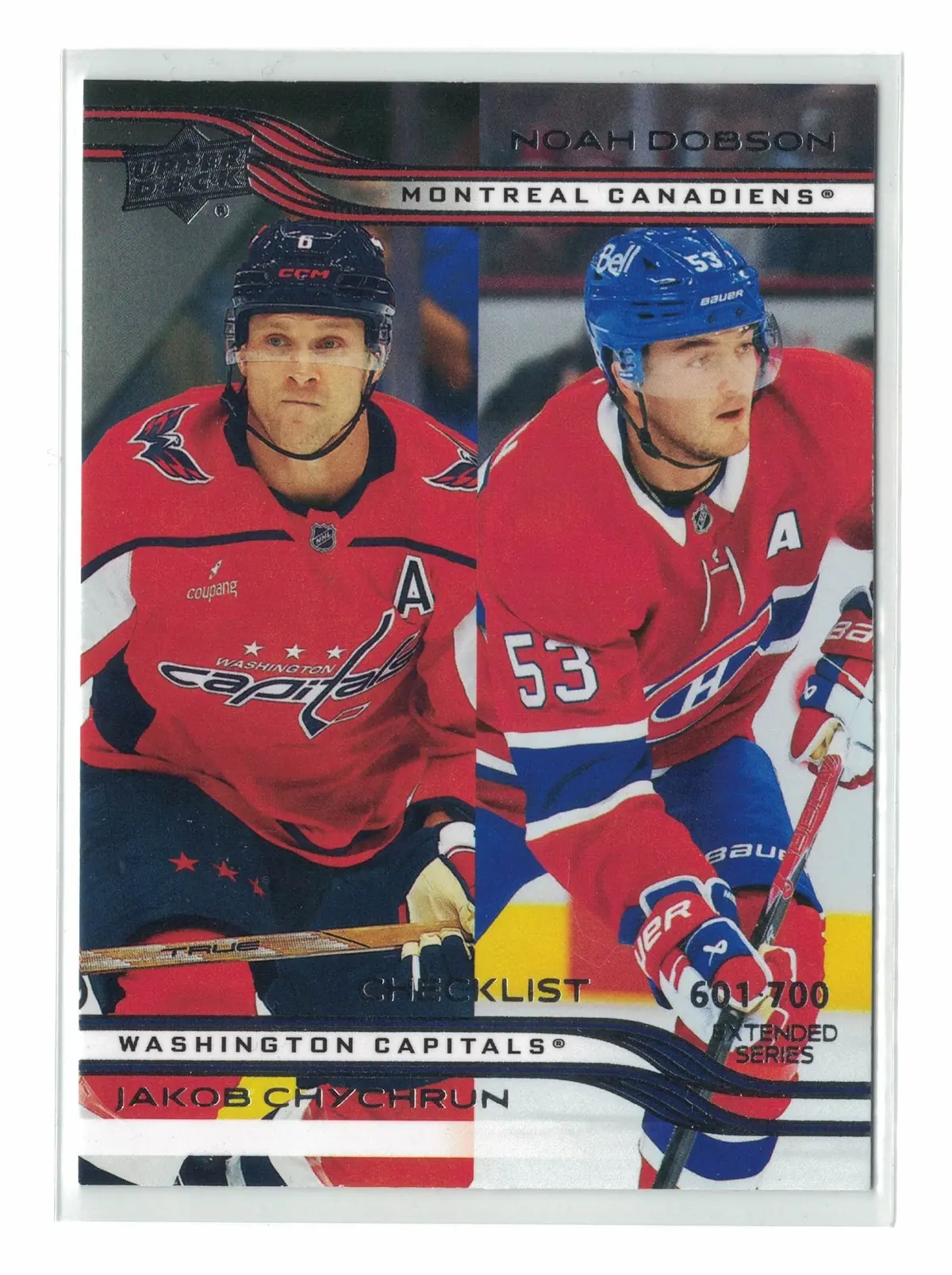 Jakob Chychrun / Noah Dobson Checklist #700 2025-26 Upper Deck Extended Series — front
