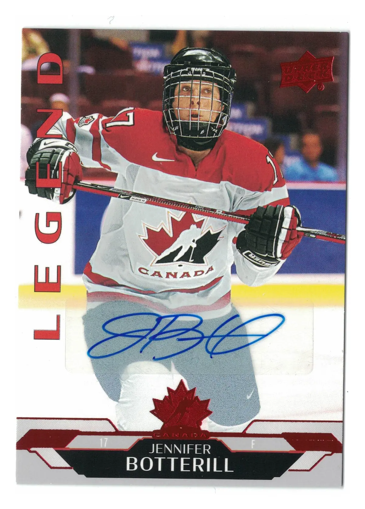 Jennifer Botterill Legend #170 2026 UD Team Canada Auto — front