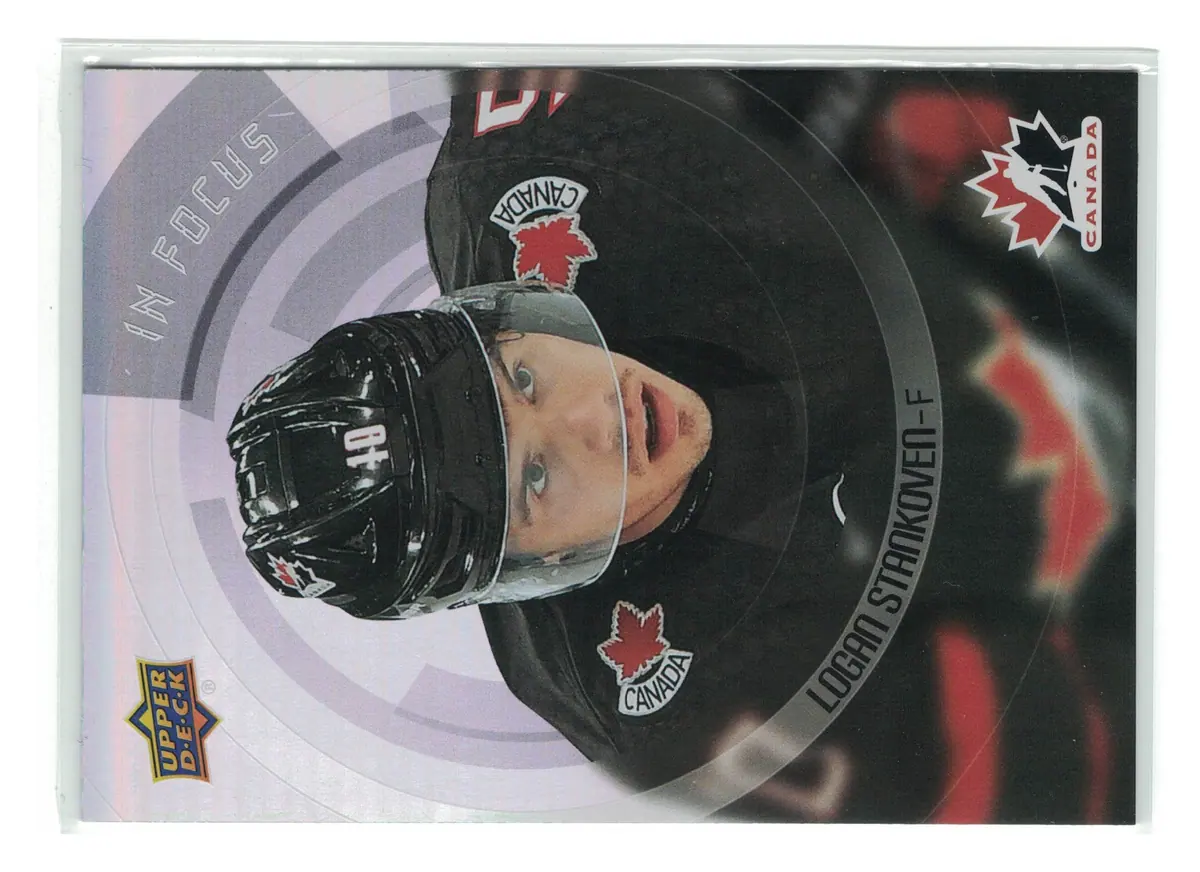 Logan Stankoven In Focus #IF-13 2026 UD Team Canada Hockey Card — front
