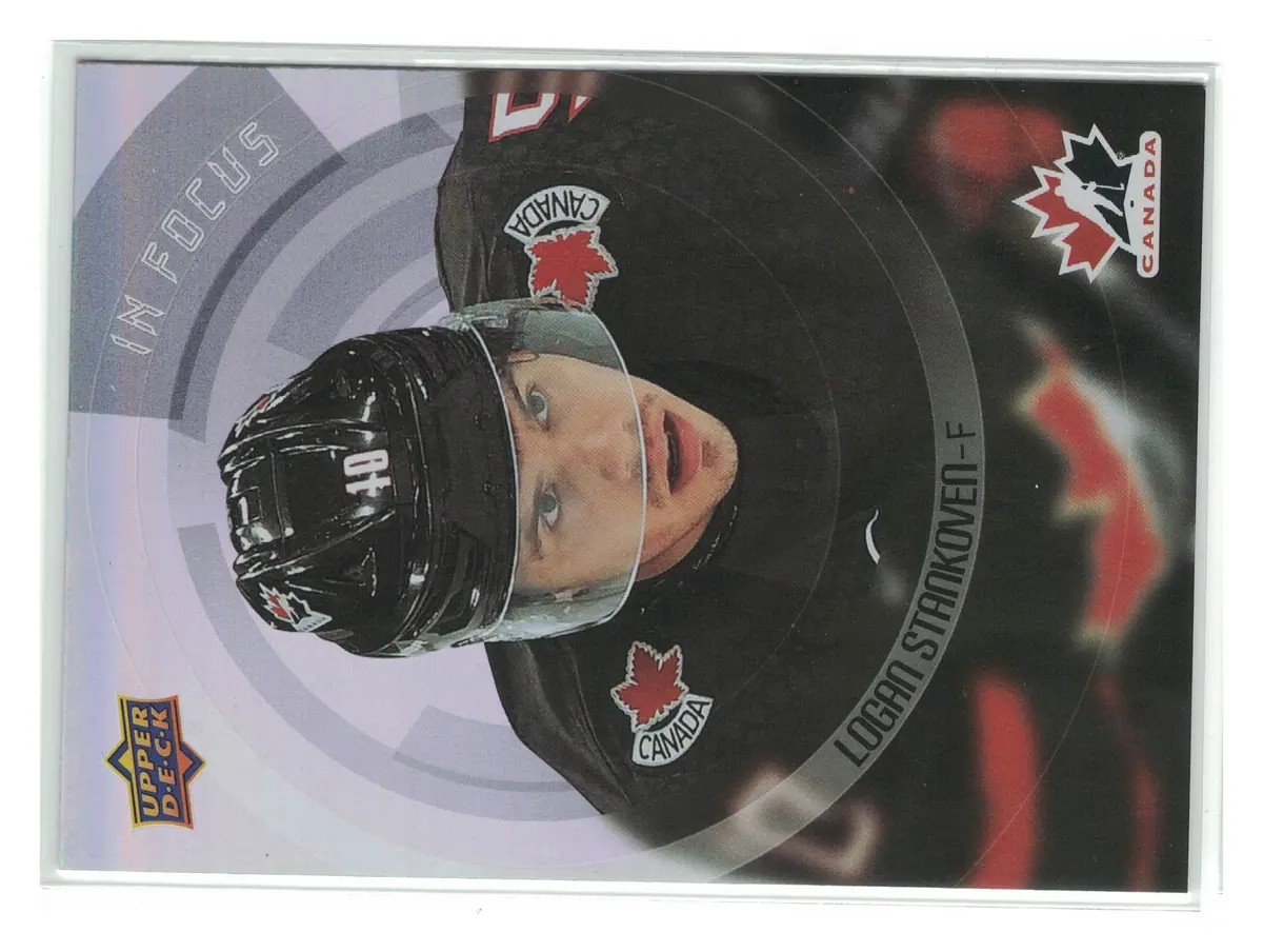 Logan Stankoven In Focus #IF-13 2026 UD Team Canada Hockey Card — front