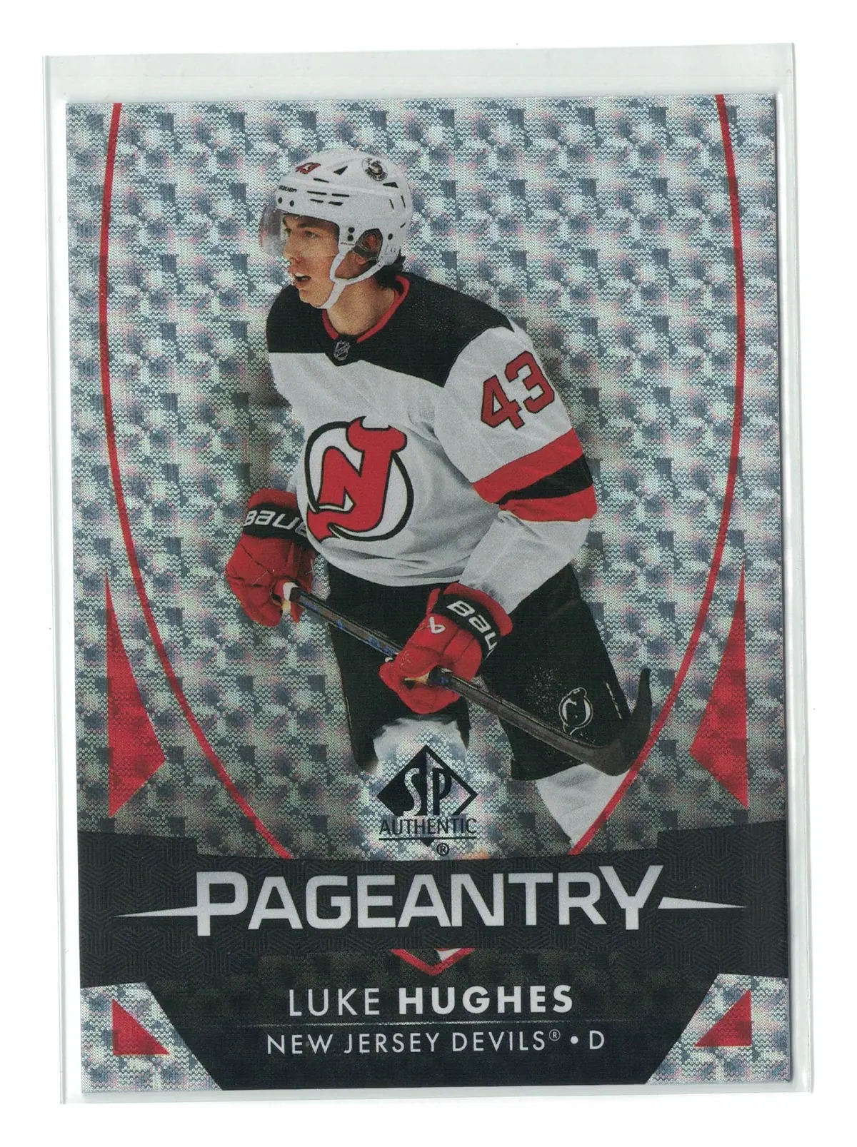 Luke Hughes Pageantry #P-68 2023-24 SP Authentic Hockey Card — front