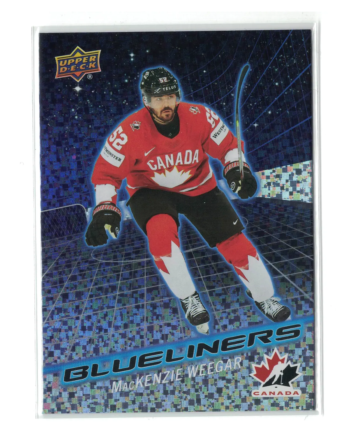 Mackenzie Weegar Blueliners Speckle BL-13 2026 UD Team Canada Hockey Card — front