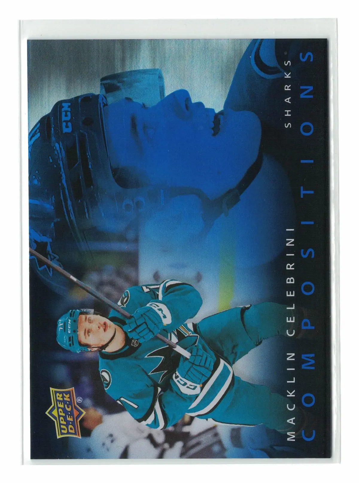 Macklin Celebrini Compositions #CMP-7 2025-26 Upper Deck Series 1 Hockey Card — front