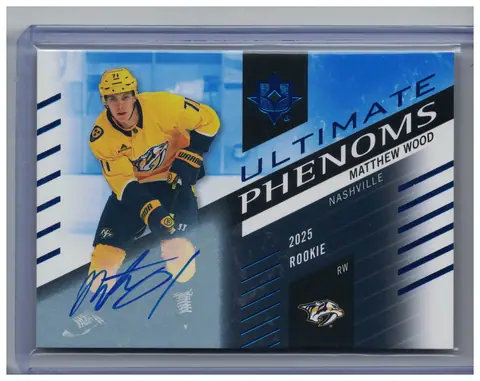 Matthew Wood Ultimate Phenoms Rookie Auto UP-MW RC Preds 2025-26 UD Ultimate