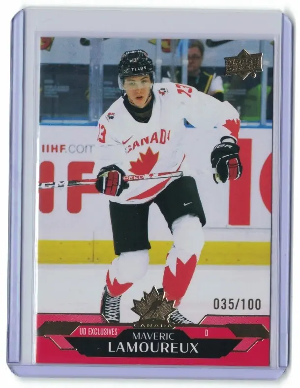 Maveric Lamoureux UD Exclusives /100 #48 Utah 2026 Upper Deck Team Canada — front