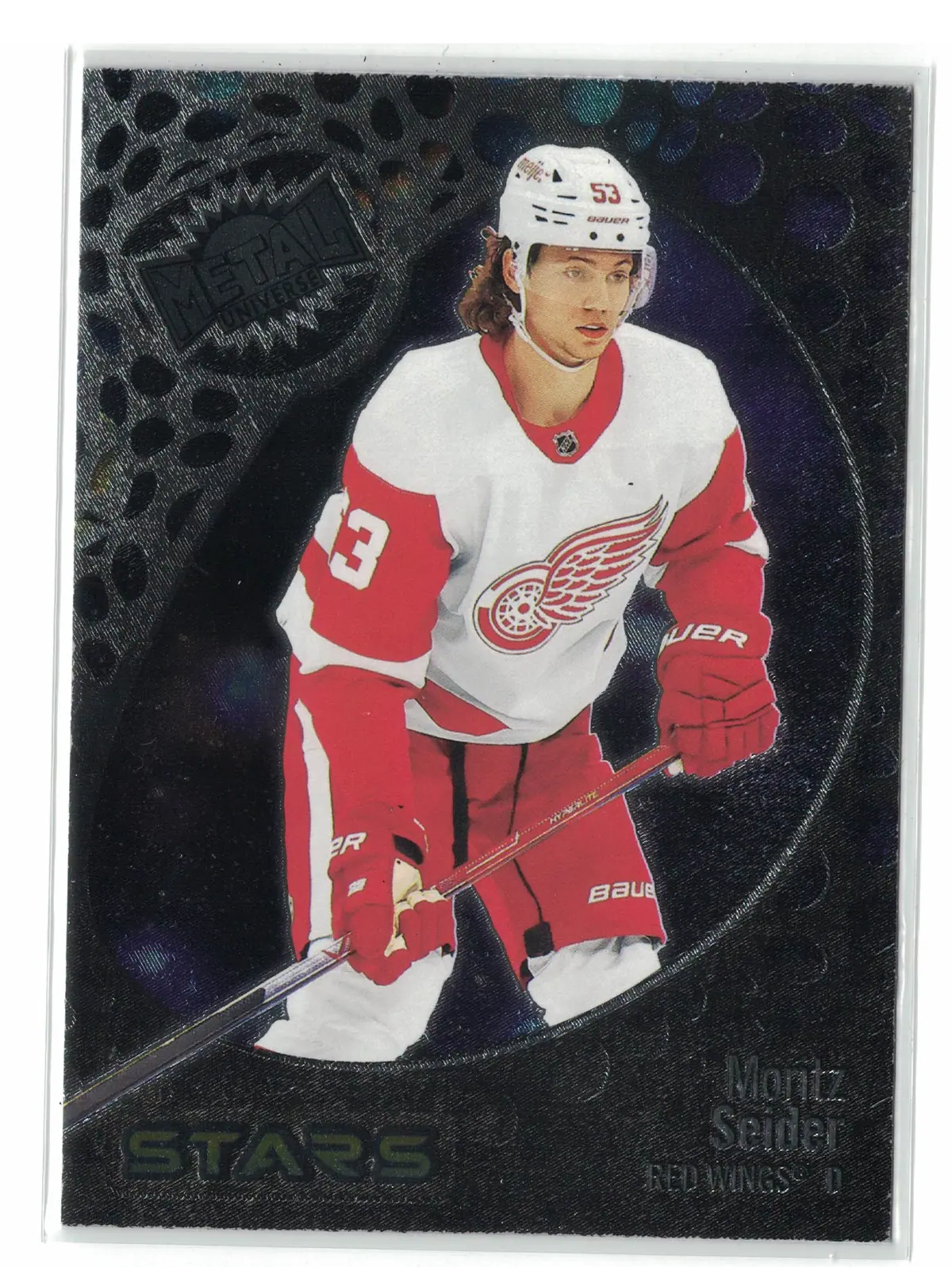Moritz Seider Stars #150 2022-23 SkyBox Metal Universe Hockey Card — front