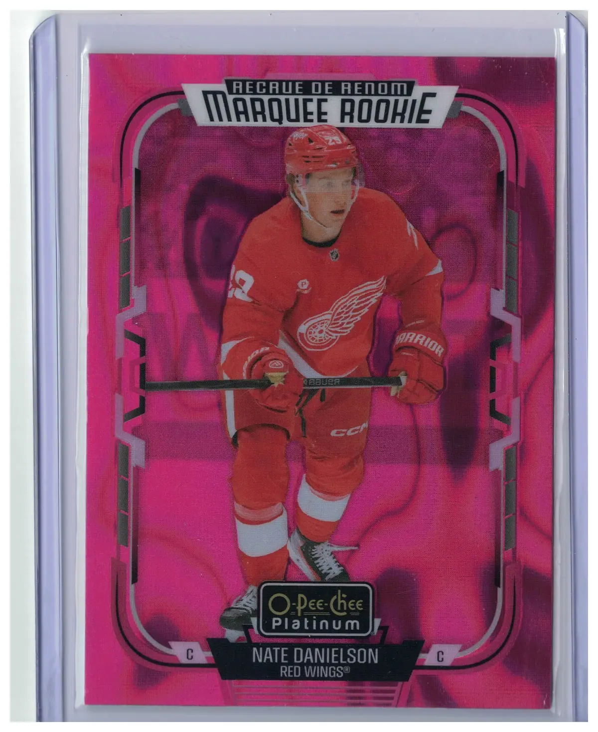 Nate Danielson Marquee Rookies PINK MAGMA #293 2025-26 O-Pee-Chee Platinum — front