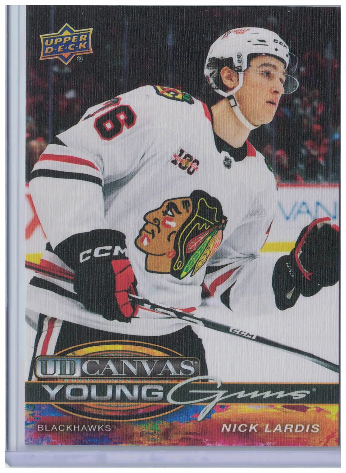 2025-26 Upper Deck Extended UD Canvas Young Guns Nick Lardis C-389 Blackhawks RC — front