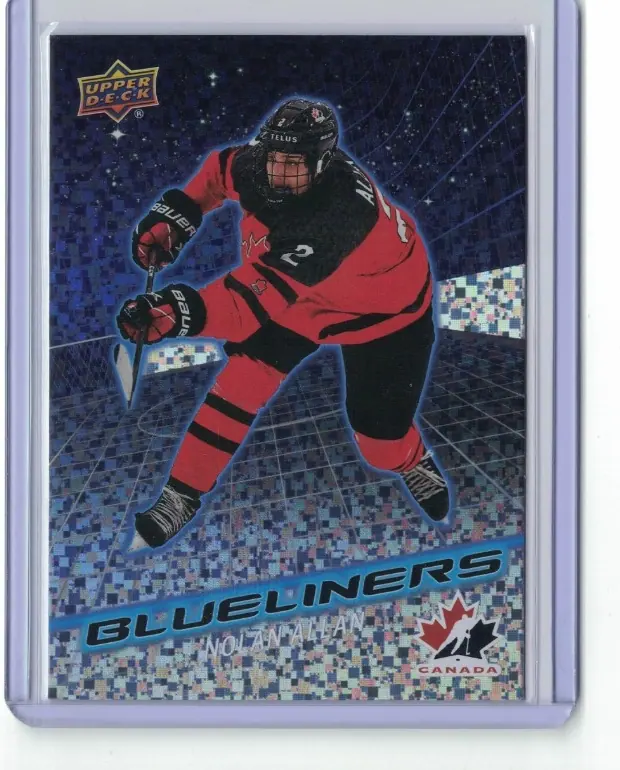 Nolan Allan 2026 Upper Deck Team Canada Blueliners Speckle #BL-6 Hockey Card — front