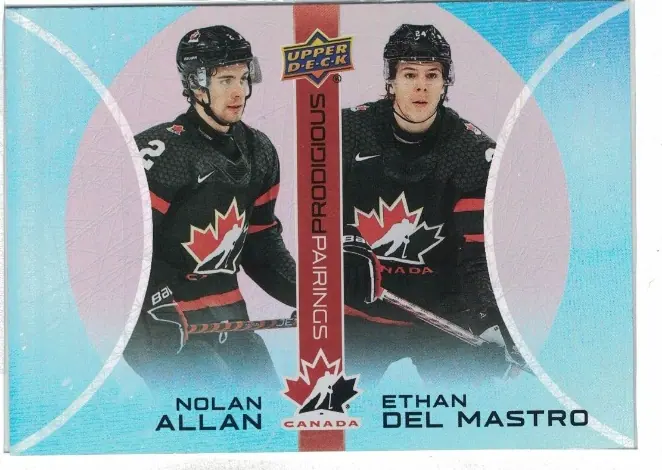 Nolan Allan Ethan Del Mastro 2026 UD Team Canada Prodigious Pairings #PP-3 — front