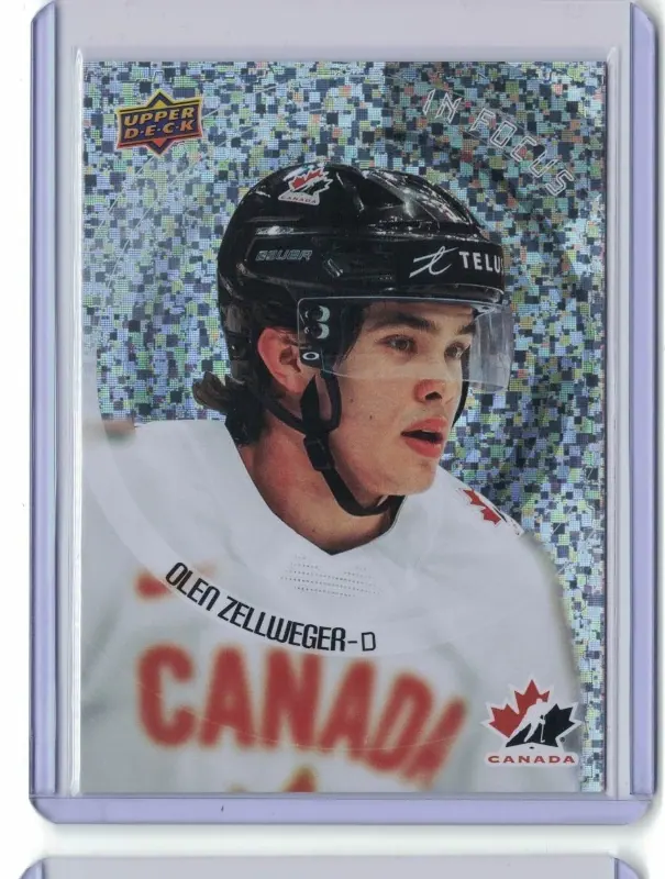 Olen Zellweger 2026 Upper Deck Team Canada In Focus Speckle #IF-9 Hockey Card — front
