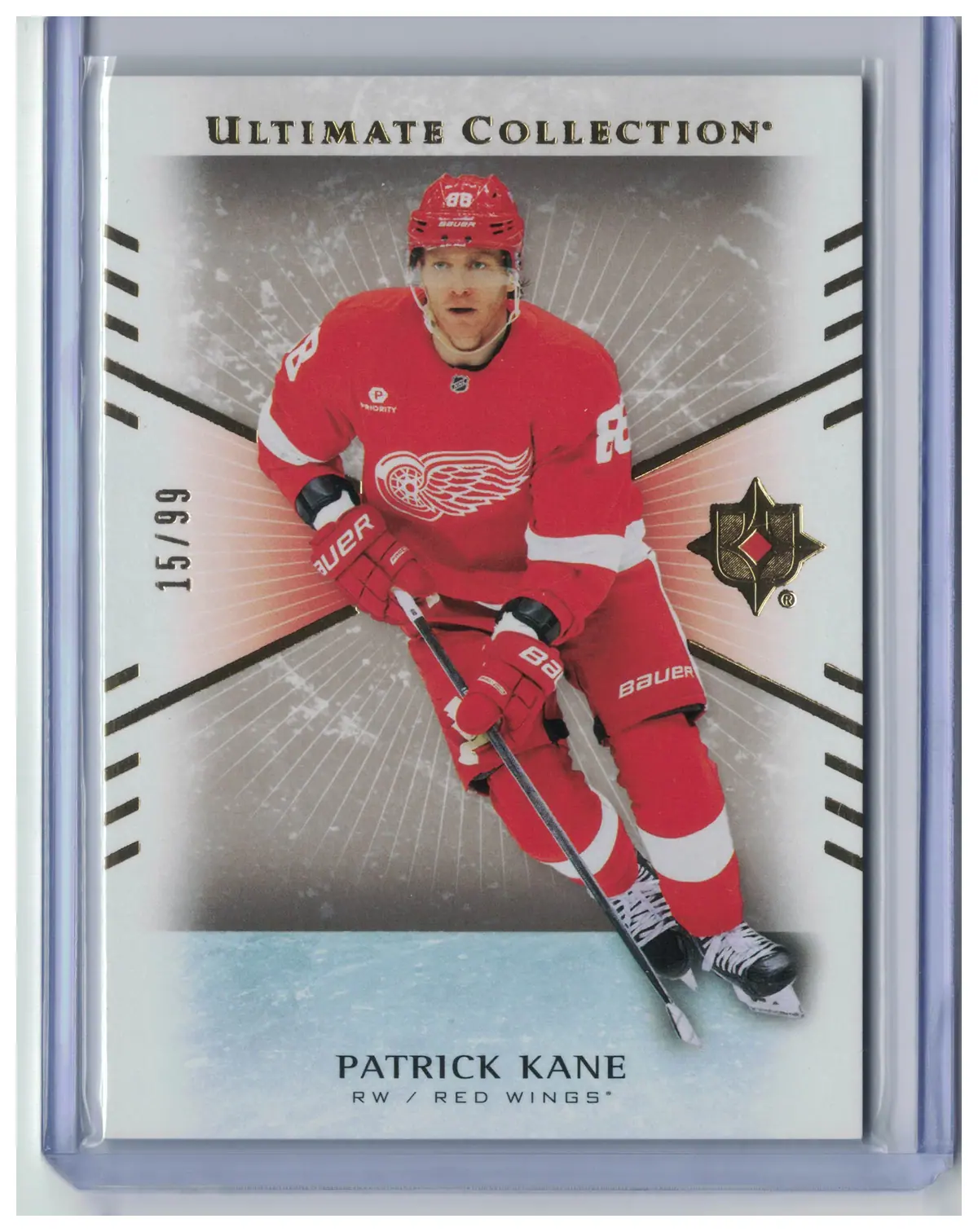 Patrick Kane Ultimate Collection Gold 15/99 #13 Red Wings 2025-26 UD Serial — front