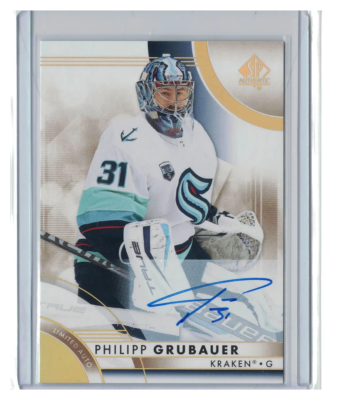 Philipp Grubauer Limited Auto On-Card #89 Seattle Kraken 2023-24 SP Authentic — front