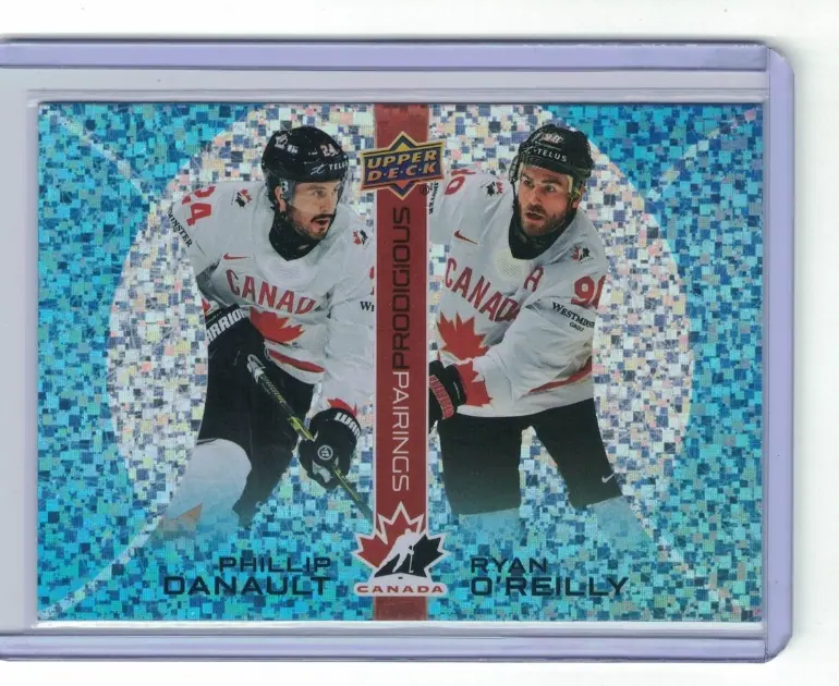 Phillip Danault 2026 UD Team Canada Prodigious Pairings Speckle #PP-10 — front