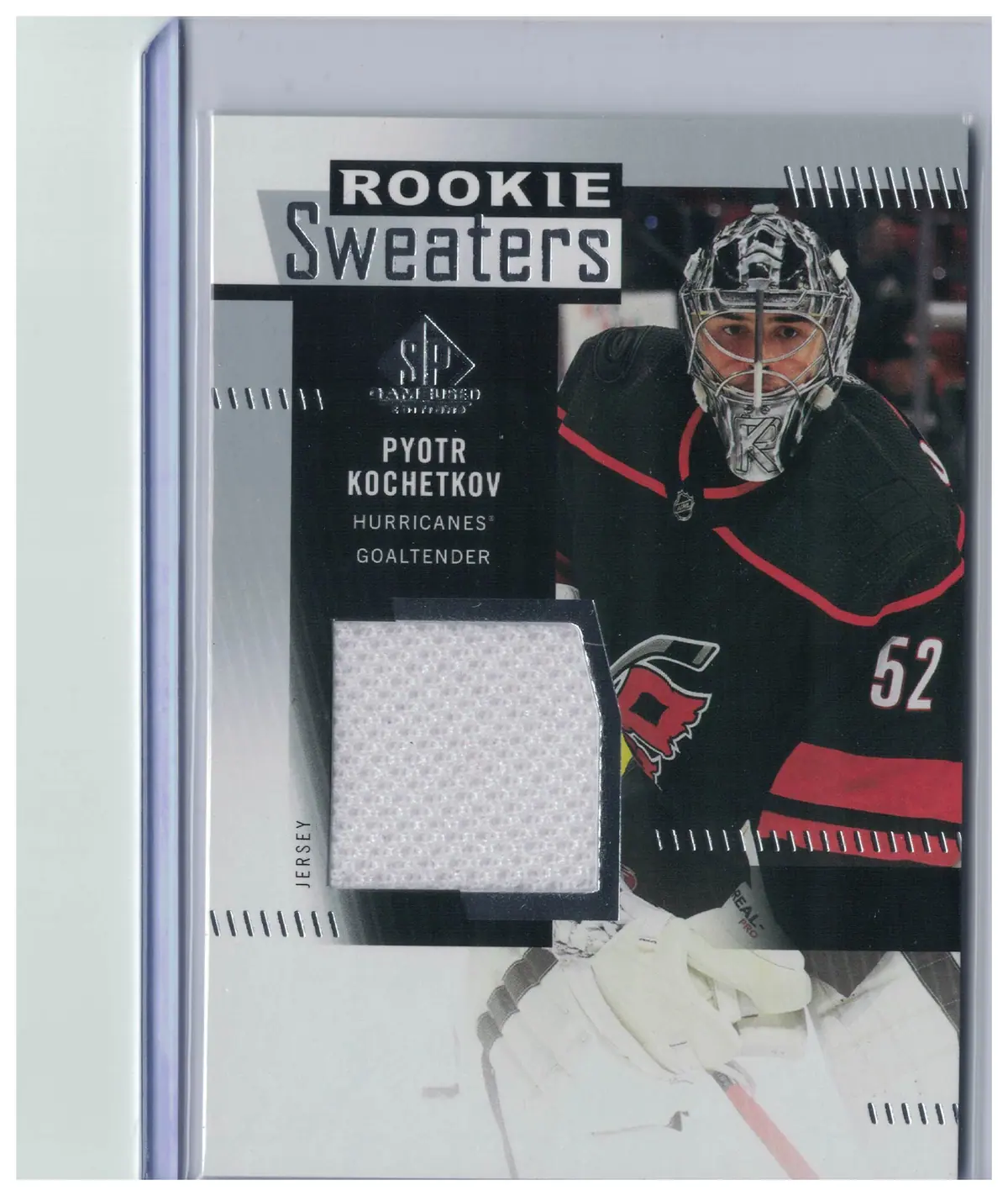 Pyotr Kochetkov Rookie Sweaters RS-PK Hurricanes 2022-23 SP Game Used Relic — front