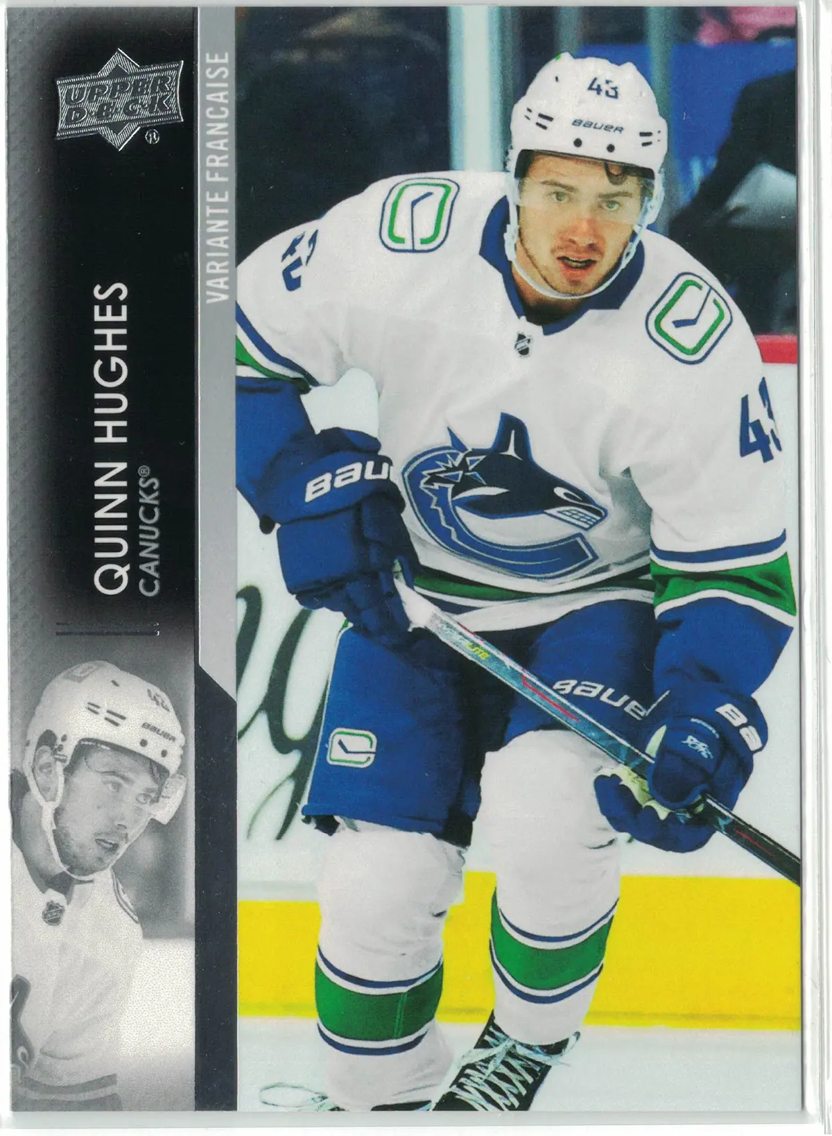 Quinn Hughes 2021-22 Upper Deck Series 2 Variante Française (French Variation) — front