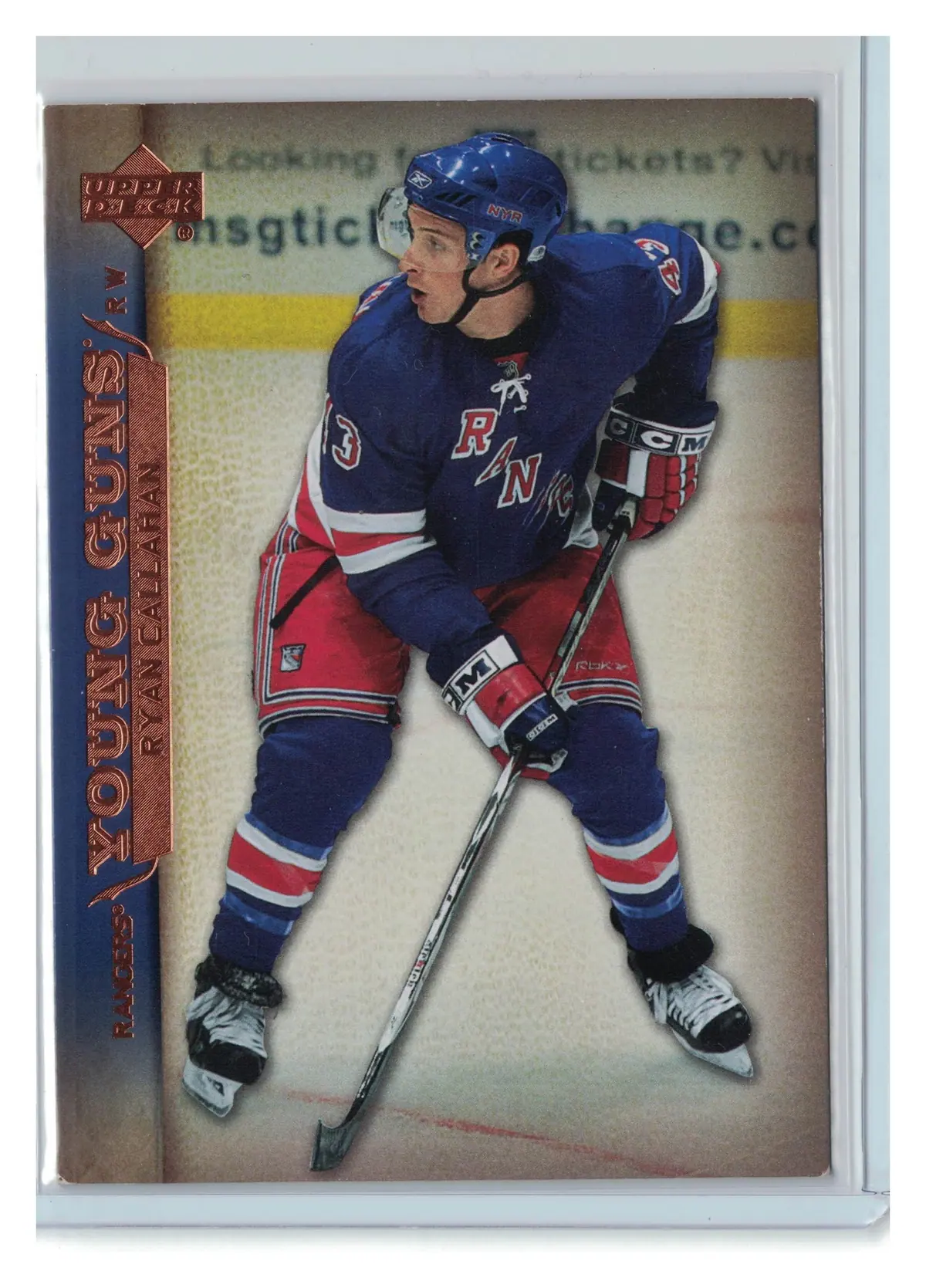 Ryan Callahan Young Guns RC #233 2007-08 Upper Deck Series 1 Hockey Card — front