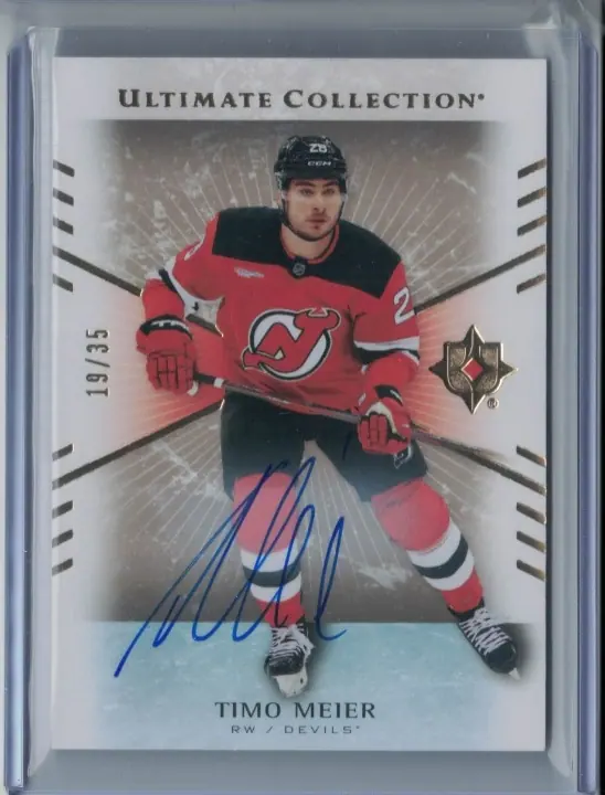 Timo Meier Ultimate Collection Gold Auto /35 #68 Devils 2025-26 UD Ultimate — front