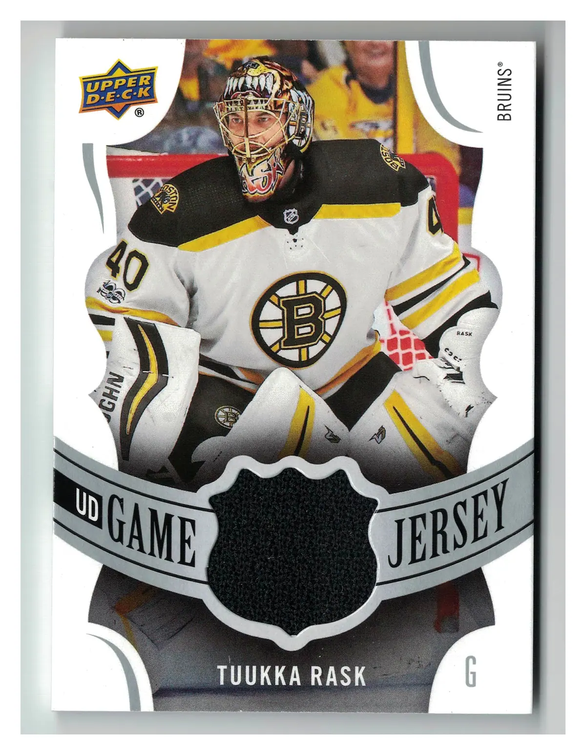 Tuukka Rask UD Game Jersey Relic #GJ-TR Bruins 2018-19 Upper Deck Series 1 NHL — front